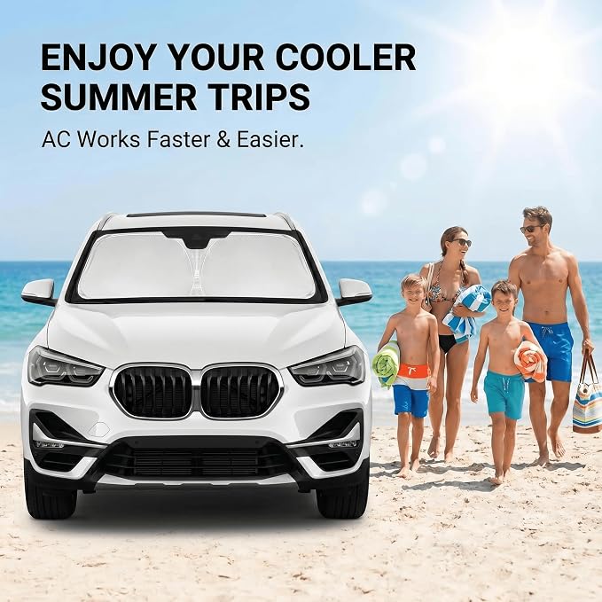 Windshield Sun Shade for BMW X1 E84 2016-2024 2025 Sunshade Front Window Shade Custom Fit X1 E84 Accessories Sun Visor Foldable Shade Blocks UV Rays Accessories