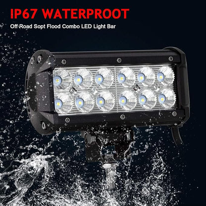 Willpower 7 inch 2x36w Flood LED Work Light Bar for Truck Car ATV SUV 4X4 Jeep Truck Driving Lamp