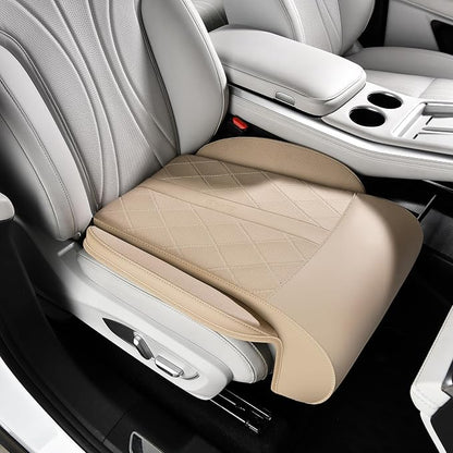 Coverado Car Seat Leg Extender Support Cushion, Leg Rest Cushion for Driver Seat, Universal Car Seat Leg Support, Leather Car Seat Cushion, Waterproof Leg Extension Pad for Long Driving (Update,Beige)
