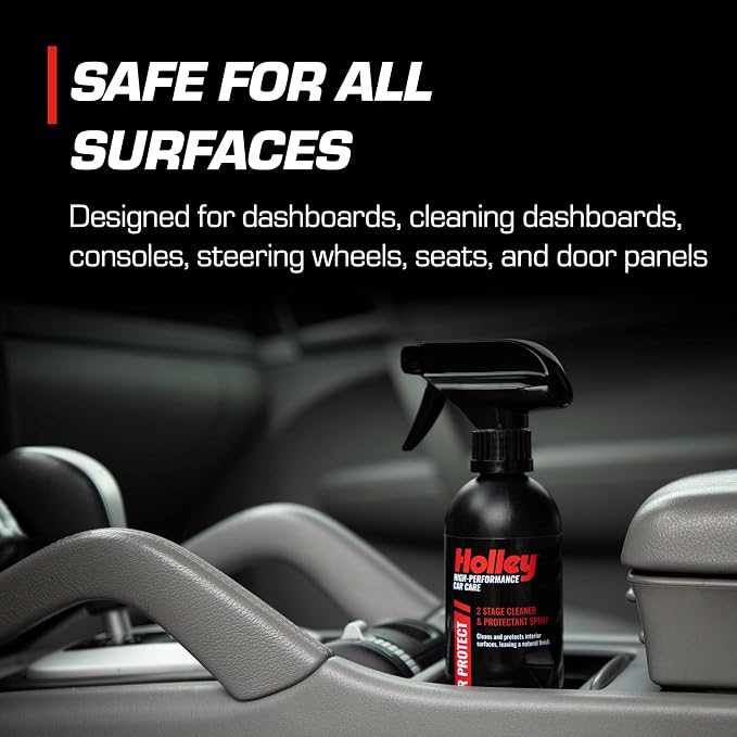 Holley Interior Protect - 2-Stage Cleaner & Protectant Spray - High-Performance Car Care, Wipe Away dust and Fingerprints in Your Vehicle - UV protectant, Citrus Scent - 16 oz. (2 Pack)
