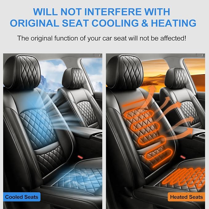 Car Seat Covers Compatible with Hyundai Tucson 2010-2025 2026- Full Set 5 Seats Luxury Leather All-Weather Seat Cushions & Protectors, Waterproof & Breathable, Airbag Compatible (Black)