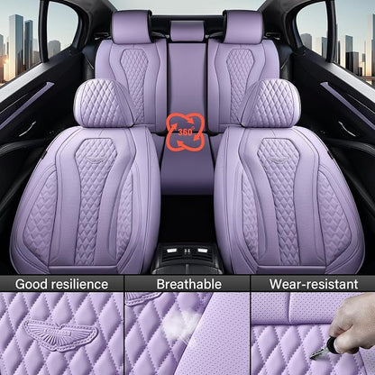 Coverado Car Seat Covers Full Set, Purple Seat Covers, Automotive Car Seat Cover, Car Seat Cushion, Car Seat Covers Front Seats Back Seat Covers, Car Seat Protector Universal Fit Most Cars