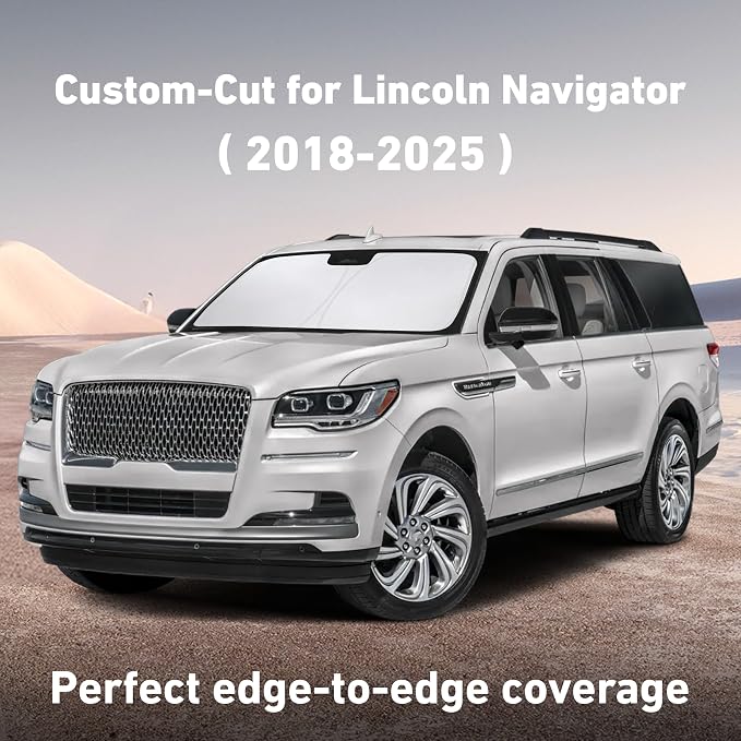 EcoNour Windshield Sunshade Compatible for Lincoln Navigator 2018-2023 2024 2025, Sun Visor for Front Windshield & Window Sun Shade Cover, UV Heat Blocker & Protector, Car Accessories