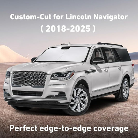 EcoNour Windshield Sunshade Compatible for Lincoln Navigator 2018-2023 2024 2025, Sun Visor for Front Windshield & Window Sun Shade Cover, UV Heat Blocker & Protector, Car Accessories