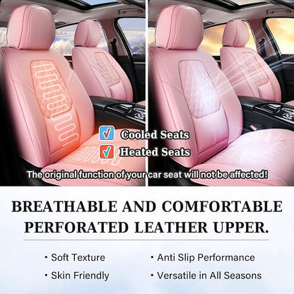 Coverado Car Seat Covers, Car Seat Covers Front Seats, 2-Pack Front Seat Cover, Nappa Leather Waterproof Seat Covers, Car Seat Protectors, Automotive Seat Covers Universal Fit for Most Vehicles