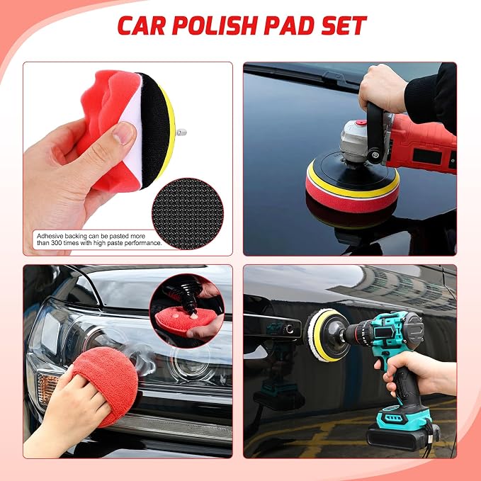 Nilight 27PCS Car Detailing Kit Auto Cleaning Tools Wash Set with Storage Carry Bag Home Use for Interior Exterior Deep Clean Polish Car Care Windshield Dashboard Seat Air Vents Wheels Tires, Red