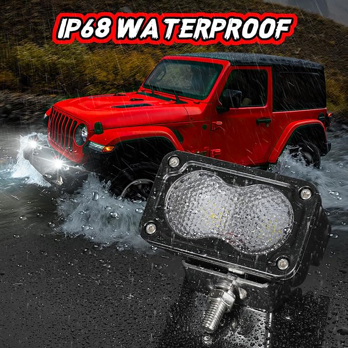 3 Inch LED Pod Lights Cube Work Auxiliary Light Bar 2PCS LED Pods Super Bright Camping Lights Bumper Backup Reverse Light for Truck Pickup ATV UTV SUV 4x4 Boat RV