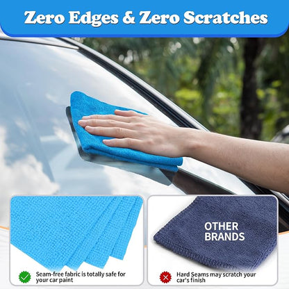 FIXSMITH Shop Towels, Microfiber Cleaning Cloth Bulk, 200 Pack Microfiber Towels for Cars, All-Purpose Absorbent Cleaning Rags, Dust Cloth for Automotive, Mechanic, Garage, Bar, 11.5 x 11.5 inch