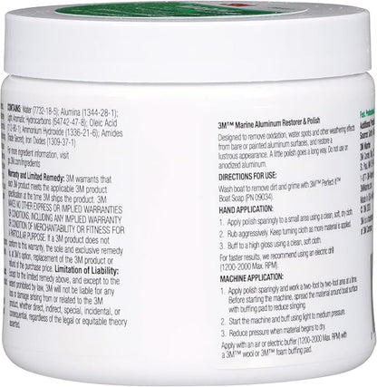 3M Marine Aluminum Restorer and Polish, 09020, 18 oz, for Marine Detailing, Remove Heavy Oxidation and Chalking, 1 Tube