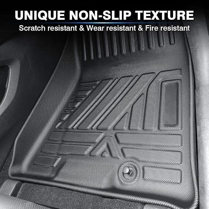 All Weather Rubber Car Floor Mats Compatible with 2013-2017 Honda Accord, Custom Fit Car Mat Full Set with Raised Edge, Odorless, Easy to Install in 5 min, Non-Slip Surface, No Need Trimming