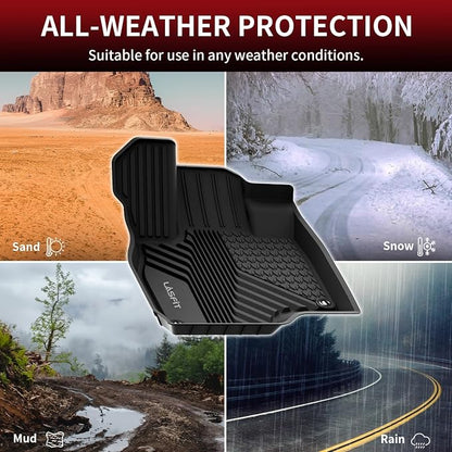 LASFIT Floor Mats for Acura RDX 2019-2026 All Weather Floor Liner TPE Custom Fit Car Mats for Acura RDX 1st & 2nd Row Mats Tasteless Durable and Easy to Clean Black
