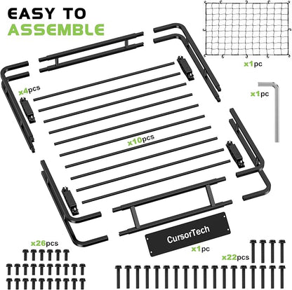 Roof Rack Basket with Net 46" x 36" Heavy Duty Rooftop Cargo Carrier 300 lbs Capacity Steel Roof Basket Vehicle Cargo Baskets Luggage Holder Rack for SUV Truck Car Travel Camping Storage