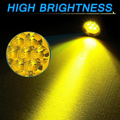 Amber LED Pod Lights, ACEC SHOP 2PCS 42W 3.5 Inch Round Fog Lights Spot Beam Driving Light Yellow Offroad Lighting Ditch Light Amber LED Pods for Truck Pickup SUV UTV ATV Boat Motorcycle