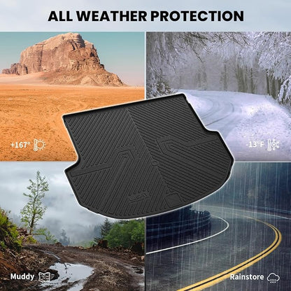 LASFIT Cargo Mat for Hyundai Santa Fe Sport 2018 2017 2016 2015 2014 2013, All Weather TPE Custom Fit Car Trunk Mats Cargo Liners Accessories for Santa Fe Sport 2013-2018, Black