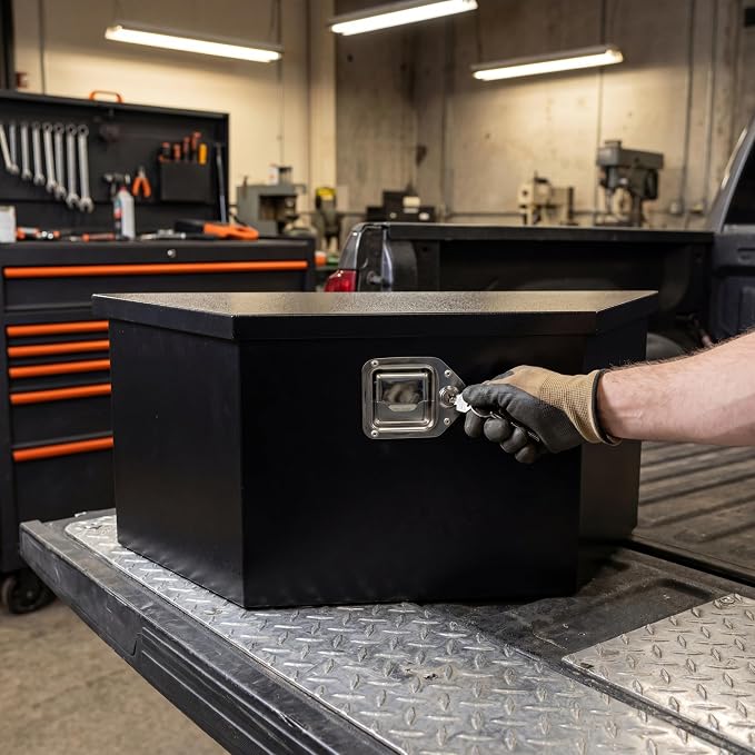 35 Inch Underbody Truck Tool Box Steel Metal Trailer Tongue Box with Handled-Lock Waterproof Heavy Duty Organizer for Trucks RVs ATVs - 35x11.8x11.8