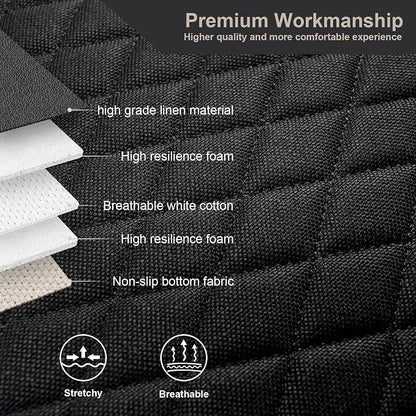 West Llama Linen Car Seat Covers,Bottom Seat Covers for Cars Include 1 Piece Front Driver Seat Pad Mat Universal Fits 90% Vehicles,SUVs,Cars,Sedans(1Piece-Black)