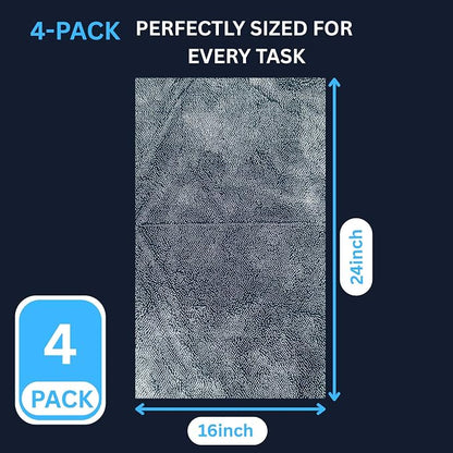 BlonBlon 4-Pack Large Microfiber Drying Towels (24" x 16") – Ultra-Absorbent, Streak-Free, Scratch-Resistant Towels for Cars and Trucks