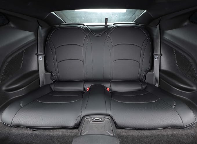 Seat Covers Custom Fit for Chevrolet Camaro 2010-2015 5th Gen Camaro LT LS SS Coupe Model Faux Leather Seat Covers…