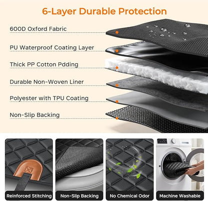 URPOWER Dog Car Seat Cover for Pets 100% Waterproof Seat Cover Hammock 600D Heavy Duty Scratch Proof Nonslip Durable Soft Back Seat Covers for Cars and SUVs