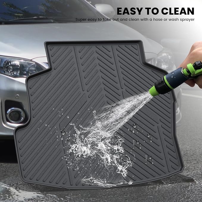 LASFIT Cargo Mat for 2009-2010 Toyota Corolla, All Weather TPE Custom Fit Trunk Mat Trunk Liner for Toyota Accessories, Waterproof, Easy to Clean, Black