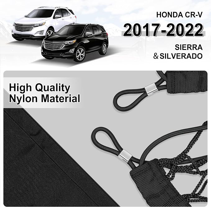 Amiss Truck Bed Cargo Net with Bottom Organizer, Compatible with 2017-2022 Honda CR-V, Portable Storage for Pickup Cargo and Heavy Duty Hook, Exterior Accessories for Car SUV Truck