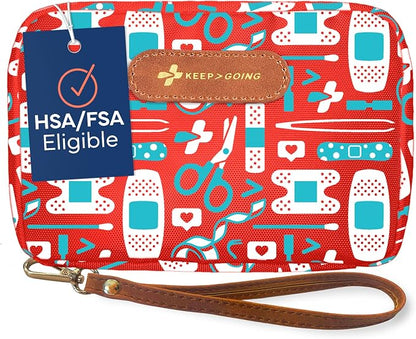 KeepGoing Travel First Aid Kit for Kids – 130 Pc. for Car, Home, Purse, Diaper Bag & Backpack with Latex-Free Bandages - Mini First Aid Kit Travel Size TSA-Approved