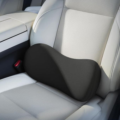 Lumbar Support Pillow - Back Pain Relief Cushion, Fits Tightly Around the Coccyx, Ergonomics Memory Foam, Skin-Friendly Fabric, Fit Car Drive, Office Chair, Rest Seat, Wheelchair (Black)