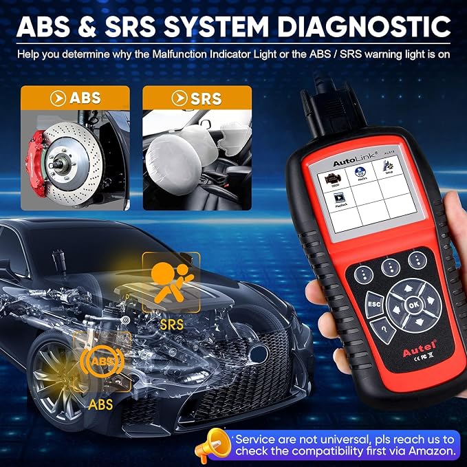 Autel AutoLink AL619 Scanner, 2026 ABS SRS Airbag Warning Light Diagnostic Scan Tool, Up of AL519 ML519 ML619, 10 OBDII Test Modes, DTCs Lookup, Live Data, Turn Off Check Engine Light OBD2 Code Reader
