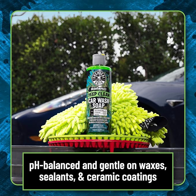 Chemical Guys High Impact Car Wash Soap, Deep Cleaning Vehicle Shampoo With Thick High Lubricity Suds, For Paint, Clear Coat, Wheels, and Exterior Surfaces - 16 Fl Oz
