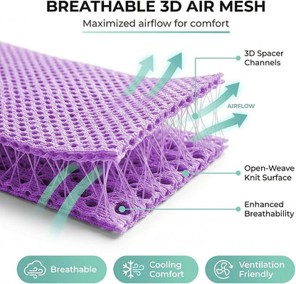 FH Group Automotive Front Car Seat Covers for SUV, Trucks, Sedan and More - Universal Fit Rear Solid Bench Design Interior Accessories - 3D Mesh Fabric Center Panel - Purple