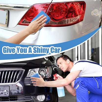 Riakrum 32 Pcs Microfiber Applicator Pads Soft Microfiber Foam Buffing Car Detailing Pads for Wax Ceramic Coating Polish Reusable Car Wash Sponge Tire Shine Applicator(Blue)