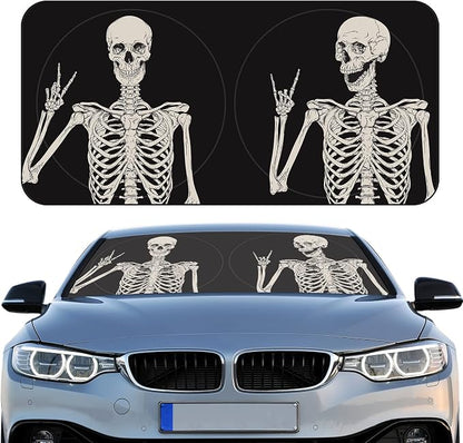 Windshield Sun Shade Foldable Car Front Window Covers for Car Accessories Sun Heat UV Rays Visor Protector Protection for Universal Cars SUV Truck(Skeleton)