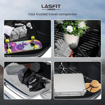 LASFIT Trunk Mat for Dodge Charger 2011-2023, for Chrysler 300 2011-2023, Fit Without Subwoofer, All Weather TPE Custom Fit Car Mats Cargo Liner Cargo Mat, Black