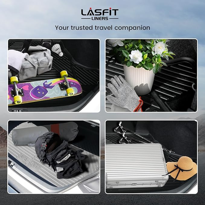 LASFIT Trunk Mat for Toyota Camry 2017 2016 2015(Not Fit Hybrid), Custom Fit TPE All Weather Cargo Mat for Camry 2015-2017 Trunk Liner Rear Cargo Liner, Black