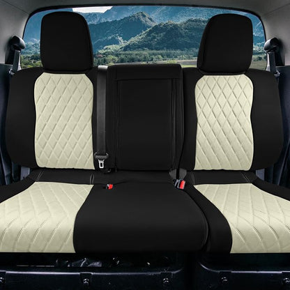 FH Group Custom Fit Car Seat Covers Specifically Made for 2022-2026 Nissan Frontier, Rear Set Beige Ultraflex Neoprene Waterproof Automotive Seat Covers for Pickup Truck, Nissan Accessories