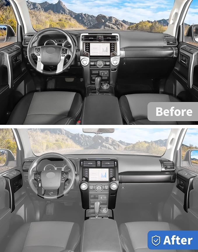 for 4Runner 2020-2023 Matte Black Whole Set Interior Panel Cover Trim Kit, Center Console Gear Shift Dashboard Panel Cover Trim for Toyota 4runner Interior Accessories