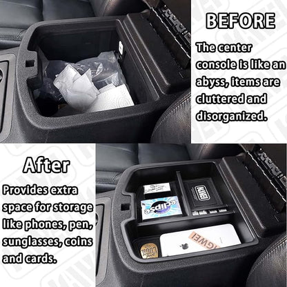 HGWEI Center Console Organizer Compatible with 2007-2014 Chevy Silverado GMC Sierra Avalanche Tahoe Suburban Yukon Yukon XL Accessories, Floor Mounted Center Console ONLY, Black Trim