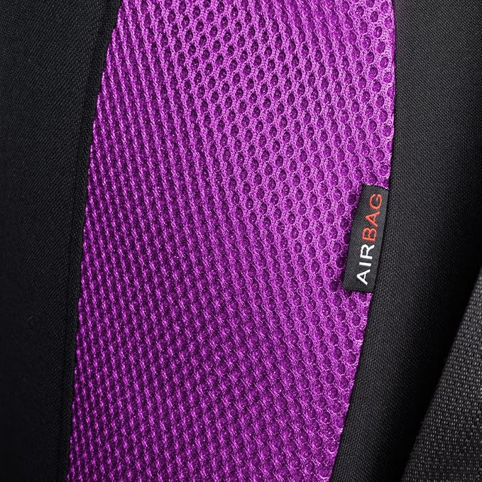 Flying Banner Butterfly car seat Covers ful Set Fashion Universal Lady Woman Female Rear Bench Split Colorized (2 Fronts, Purple)