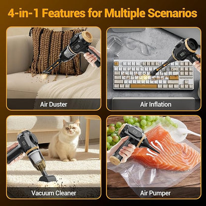 Portable Car Vacuum Cordless Mini Handheld Vacuums Cleaner Rechargeable with LCD Display and Multi-Nozzles, High Power Hand held Cleaners for Car, Home, Office, Sofa, Pet Hair,Keyboard