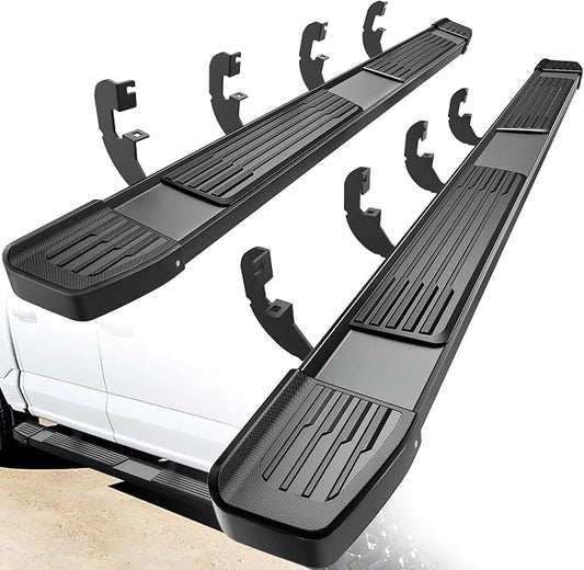 YITAMOTOR 6 Inches Running Boards Compatible with 2019-2026 Chevy Silverado/GMC Sierra 1500 Crew Cab, 2020-2026 2500HD 3500HD Crew Cab, Black Side Steps Black Nerf Bars