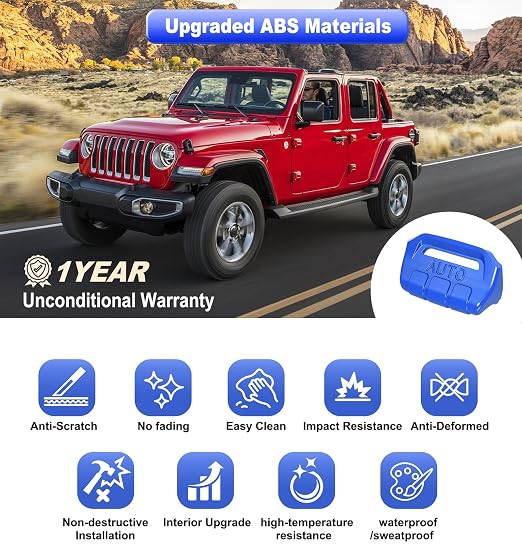 Fits for Jeep JL 4 PCS Upgrade Window Switch Button Cover Compatible with Jeep Wrangler JL JLU 2025 2024 2023 2022 2021 2020 2019 2018 & Gladiator JT 2020-2025 Interior Accessories(Dark Blue)