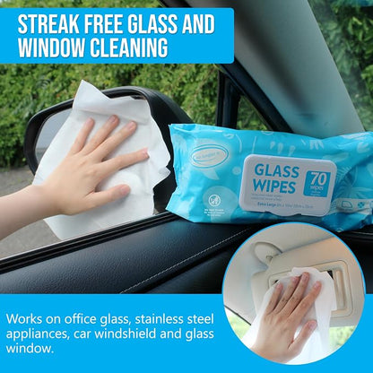 Air Jungles Car Interior Cleaning Wipes Set 210 Count, XL 8" x 10" Wipe for Car Leather Seat, Windshield Window Mirror Cleaning, Steering Wheel & Vinyl Cleaning, Multi-Purpose Wipes