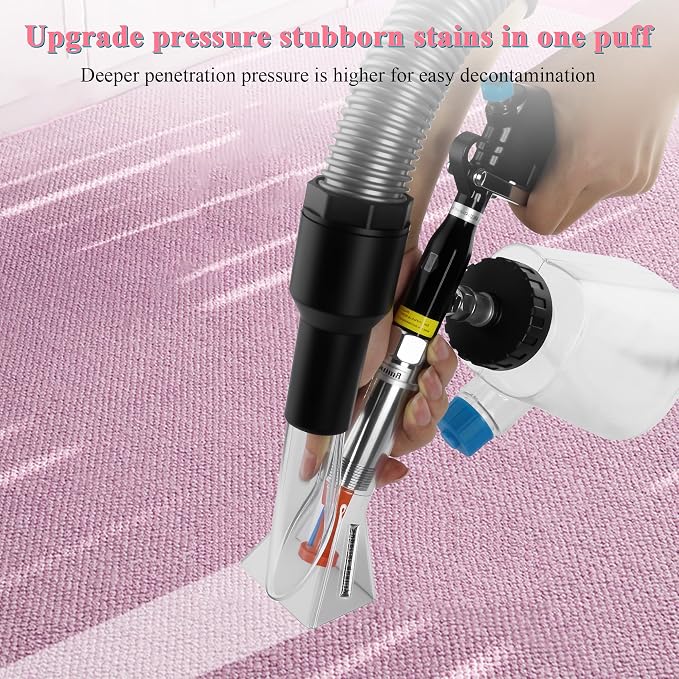 3IN1 Car Cleaning Kit, High Pressure Foam Cleaning Gun, Extractor Vacuum Set, Multi-Purpose Cleaning Gun Detachable Sprinkler Head for Automotive Detailing, Carpet, Upholstery, Surface Cleaning