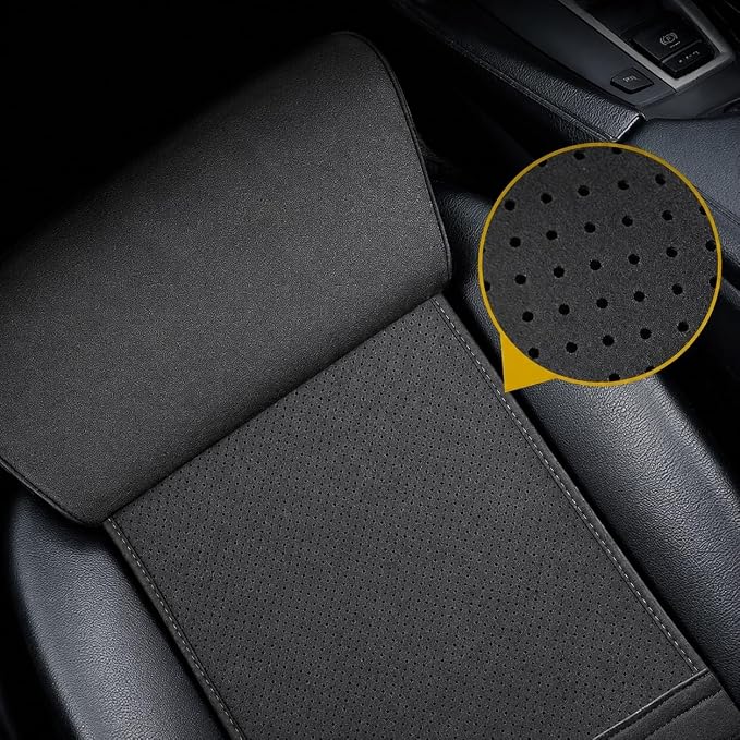 JUPENG Car Seat Leg Extender Cushion, Memory Foam Under Thigh Leg Support Pillow with Strap, Non-Slip Base & Removable Washable Cover for Driver Seat and Office Chair, Universal Comfort Pad(Black)