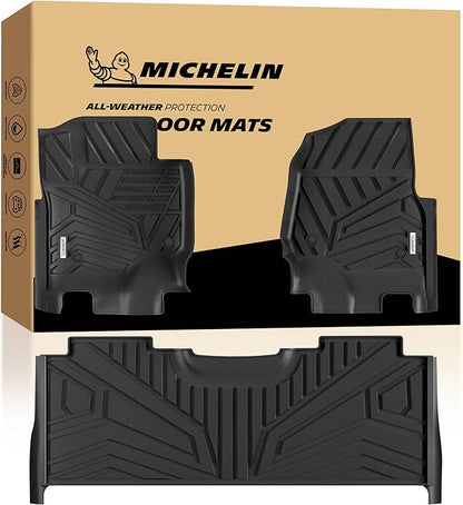 Michelin Vehicle Mats, All-Weather TPE Custom Fit Liner for 2017-2026 Ford F250/F350/F450/F550 Crew Cab Bucket Seat W/Under Seat Storage Carpet Floor, Elite