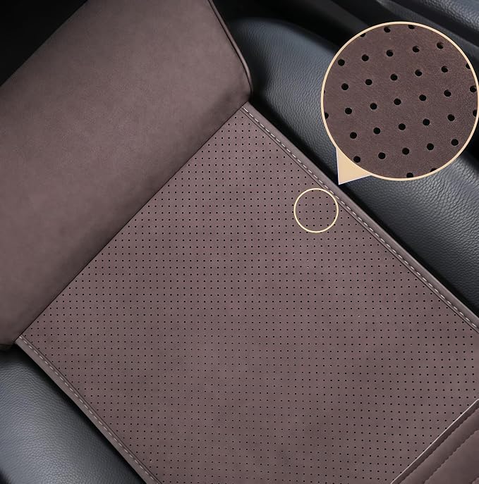 JUPENG Car Seat Leg Extender Cushion, Memory Foam Under Thigh Leg Support Pillow with Strap, Non-Slip Base & Removable Washable Cover for Driver Seat and Office Chair, Universal Comfort Pad (Brown)