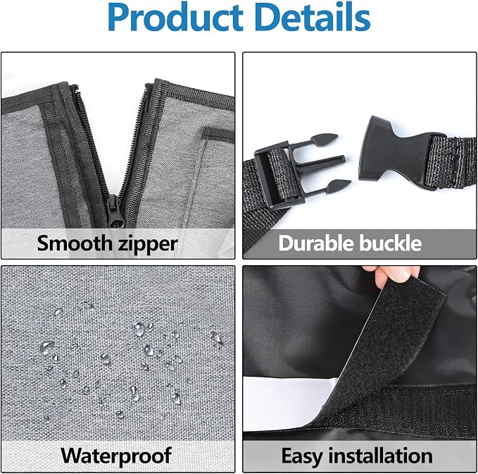 Hovom Car Trunk Organizer, Large Capacity Trunk Organizer for SUV, Detachable Vehicle Seat Back Hanging Storage Organizer with Zippers, Waterproof Car Storage Bag with 7 Pockets (Gray)