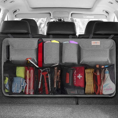 SURDOCA Car Trunk Organizer, LARGE CAPACITY Car Storage Bag with 8 Pockets, 7X Upgraded Trunk Storage Organizer for Car, SUV, Truck, MPV