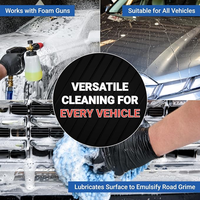 AIM Chemicals Wash N Wax Car Soap - pH neutral for cars, trucks, boats, and RVs. Protects wax and sealants. Use with foam cannon or hand wash. Ideal for detailing and cleaning supplies (AC WWG - FBM)