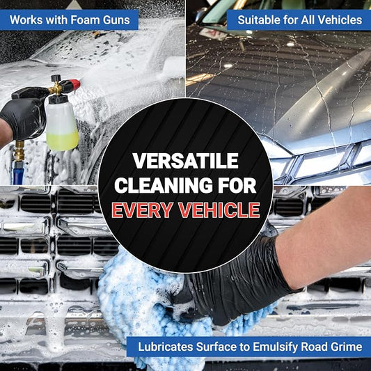 AIM Chemicals Wash N Wax Car Soap - pH neutral for cars, trucks, boats, and RVs. Protects wax and sealants. Use with foam cannon or hand wash. Ideal for detailing and cleaning supplies (AC WWG - FBM)